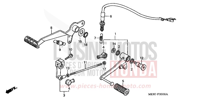 BREMSPEDAL/ SCHALTPEDAL von CBF600N ABS INTERSTELLAR BLACK METALLIC (NHA12) von 2005